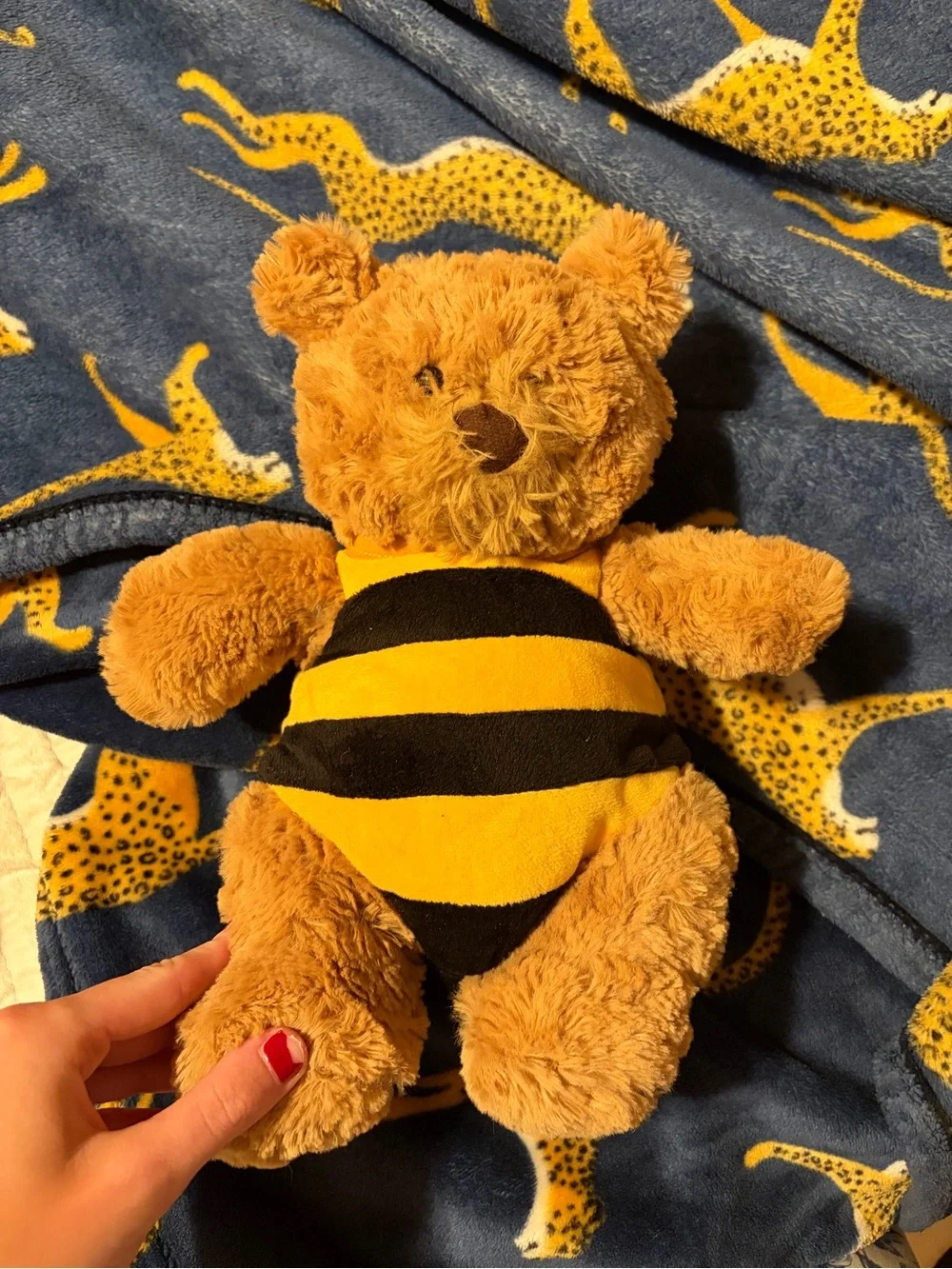 Jellycat Bee Bear Plush in Yellow and Black with Heart Wings